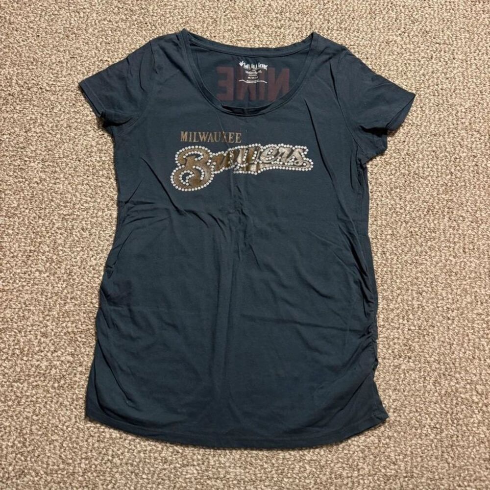 Milwaukee Brewers Maternity Graphic Tee Soft As A Grape Size Medium